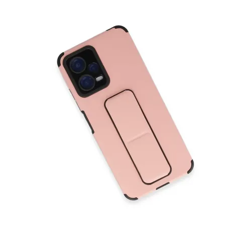 Xiaomi Poco X5 5G Kılıf Mega Standlı Silikon - Pudra