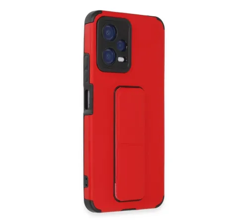 Xiaomi Poco X5 5G Kılıf Mega Standlı Silikon - Kırmızı