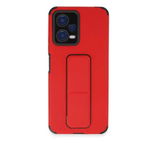 Xiaomi Poco X5 5G Kılıf Mega Standlı Silikon - Kırmızı
