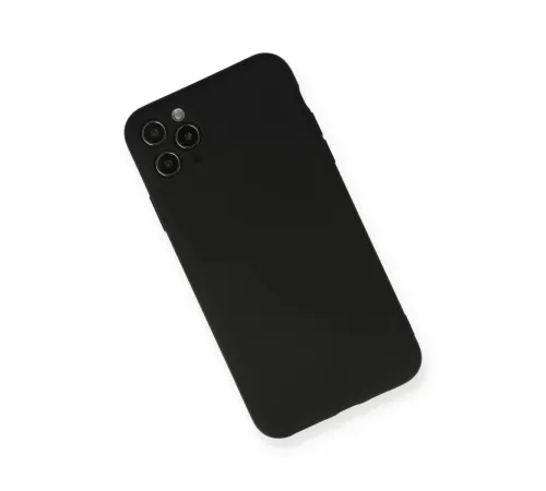Apple iPhone 11 Pro Max Kılıf Nano içi Kadife Silikon - Siyah