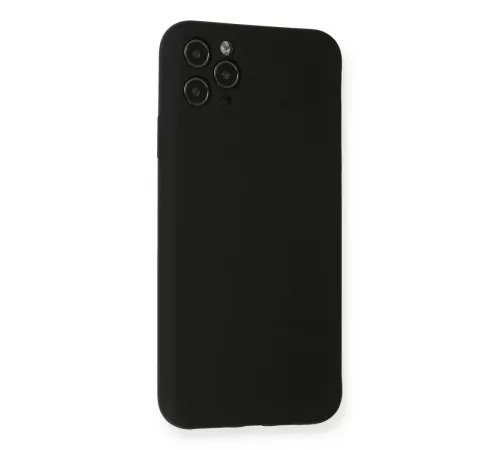Apple iPhone 11 Pro Max Kılıf Nano içi Kadife Silikon - Siyah