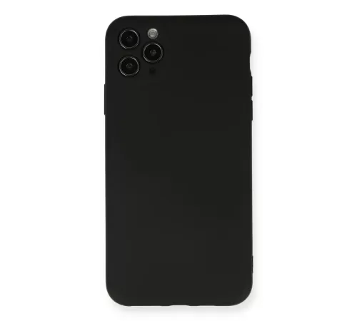 Apple iPhone 11 Pro Max Kılıf Nano içi Kadife Silikon - Siyah