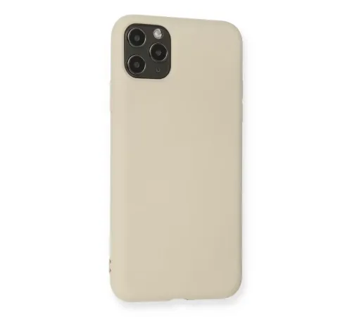 Apple iPhone 11 Pro Max Kılıf Nano içi Kadife Silikon - Bej