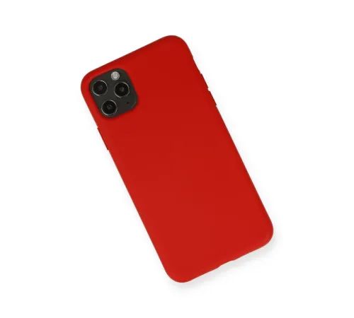 Apple iPhone 11 Pro Max Kılıf Nano içi Kadife Silikon - Kırmızı
