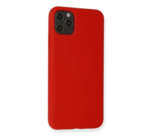 Apple iPhone 11 Pro Max Kılıf Nano içi Kadife Silikon - Kırmızı