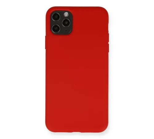 Apple iPhone 11 Pro Max Kılıf Nano içi Kadife Silikon - Kırmızı