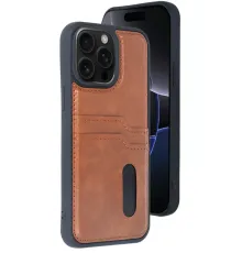 Apple iPhone 14 Pro Max Kılıf Sara Kartvizitli Deri Kılıf - Taba