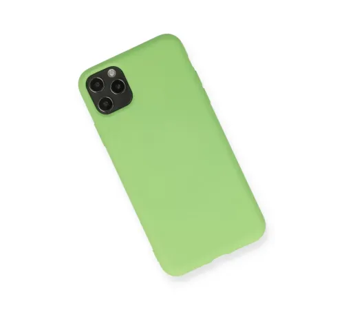 Apple iPhone 11 Pro Max Kılıf Nano içi Kadife Silikon - Yeşil