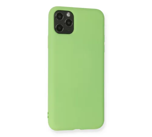 Apple iPhone 11 Pro Max Kılıf Nano içi Kadife Silikon - Yeşil