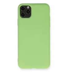Apple iPhone 11 Pro Max Kılıf Nano içi Kadife Silikon - Yeşil