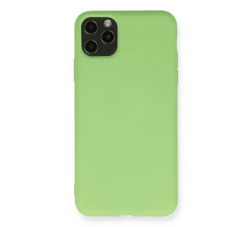 Apple iPhone 11 Pro Max Kılıf Nano içi Kadife Silikon - Yeşil