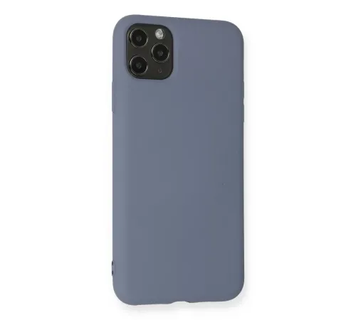 Apple iPhone 11 Pro Max Kılıf Nano içi Kadife Silikon - Gri
