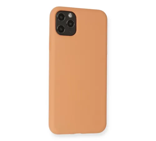 Apple iPhone 11 Pro Max Kılıf Nano içi Kadife Silikon - Mat Turuncu
