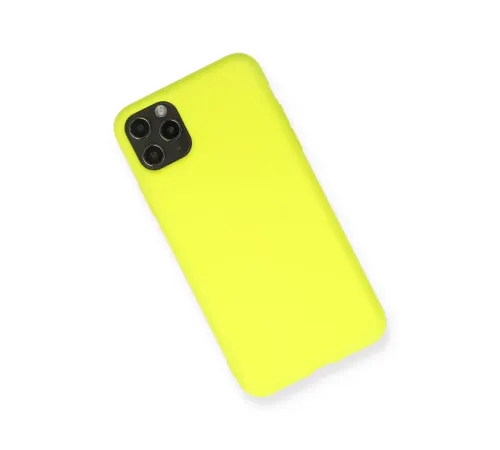Apple iPhone 11 Pro Max Kılıf Nano içi Kadife Silikon - Sarı
