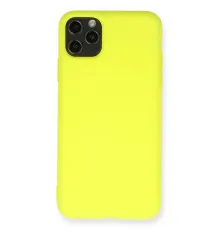 Apple iPhone 11 Pro Max Kılıf Nano içi Kadife Silikon - Sarı