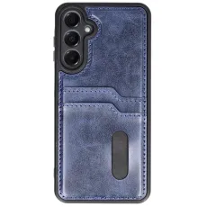 Samsung Galaxy A35 5G Kılıf Sara Kartvizitli Deri Kılıf - Lacivert