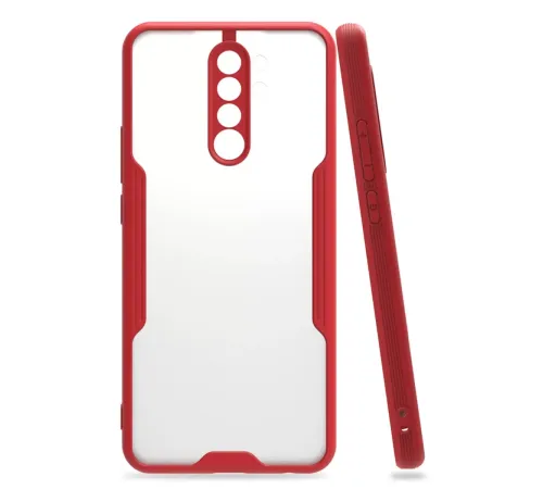 Xiaomi Redmi 9 Kılıf Platin Silikon - Kırmızı