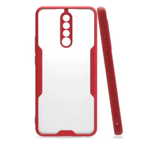 Xiaomi Redmi 9 Kılıf Platin Silikon - Kırmızı