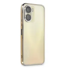 Vivo Y16 Kılıf Lensli Silikon - Gold
