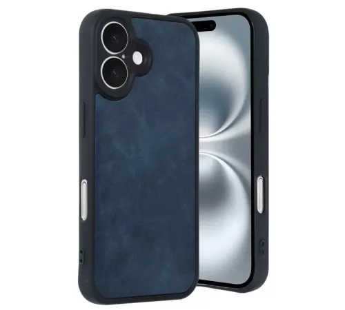 Apple iPhone 16 Kılıf Aras Deri Kapak - Lacivert