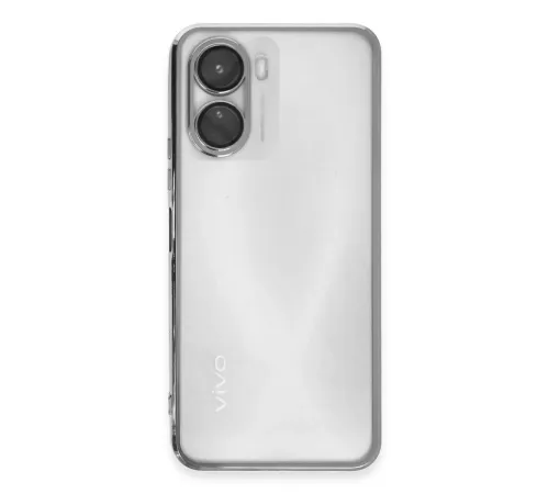Vivo Y16 Kılıf Lensli Silikon - Gümüş