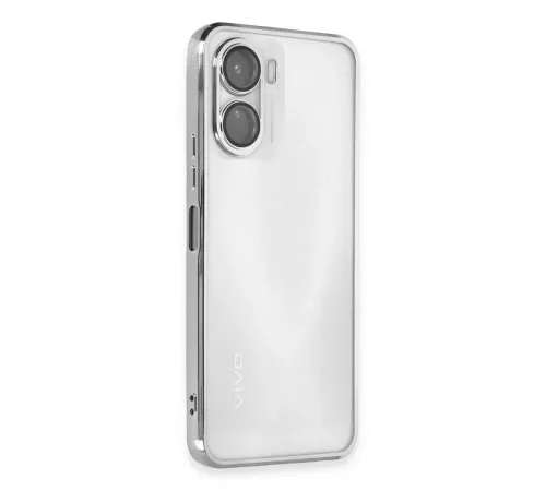Vivo Y16 Kılıf Lensli Silikon - Gümüş