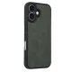 Apple iPhone 16 Kılıf Aras Deri Kapak - Koyu Yeşil