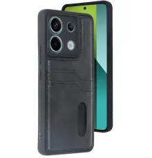 Xiaomi Redmi Note 13 Pro 4G Kılıf Sara Kartvizitli Deri Kılıf - Siyah