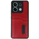 Xiaomi Redmi Note 13 Pro 4G Kılıf Sara Kartvizitli Deri Kılıf - Kırmızı