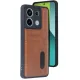 Xiaomi Redmi Note 13 Pro 4G Kılıf Sara Kartvizitli Deri Kılıf - Taba