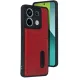 Xiaomi Redmi Note 13 Pro 5G Kılıf Sara Kartvizitli Deri Kılıf - Kırmızı