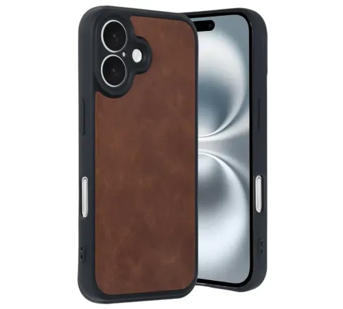 Apple iPhone 16 Kılıf Aras Deri Kapak - Taba
