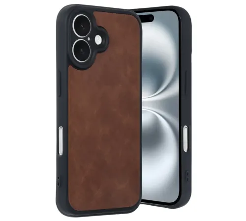 Apple iPhone 16 Kılıf Aras Deri Kapak - Taba