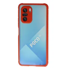 Xiaomi Poco F3 Kılıf Miami Şeffaf Silikon - Kırmızı