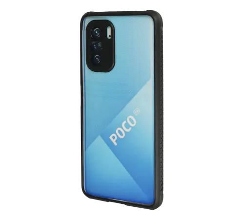 Xiaomi Poco F3 Kılıf Miami Şeffaf Silikon - Siyah