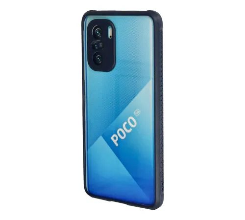 Xiaomi Poco F3 Kılıf Miami Şeffaf Silikon - Lacivert