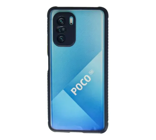 Xiaomi Poco F3 Kılıf Miami Şeffaf Silikon - Lacivert