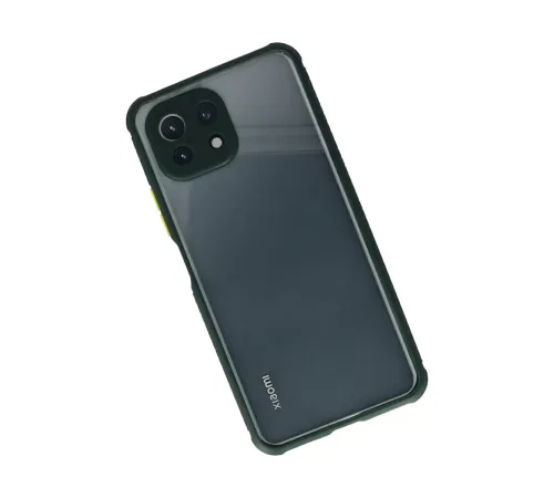 Xiaomi Mİ 11 Lite Kılıf Miami Şeffaf Silikon - Koyu Yeşil