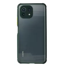 Xiaomi Mİ 11 Lite Kılıf Miami Şeffaf Silikon - Koyu Yeşil