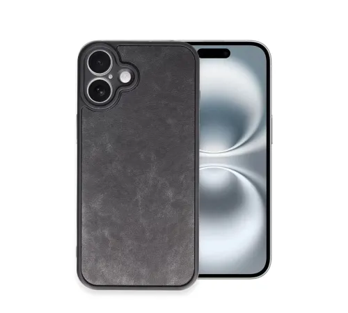 Apple iPhone 16 Plus Kılıf Aras Deri Kapak - Siyah