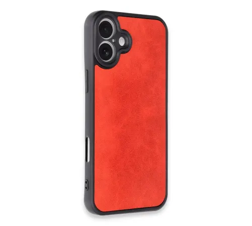 Apple iPhone 16 Plus Kılıf Aras Deri Kapak - Kırmızı
