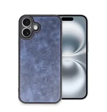 Apple iPhone 16 Plus Kılıf Aras Deri Kapak - Lacivert