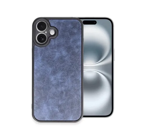 Apple iPhone 16 Plus Kılıf Aras Deri Kapak - Lacivert