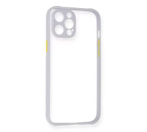 Apple iPhone 12 Pro Max Kılıf Miami Şeffaf Silikon - Lila