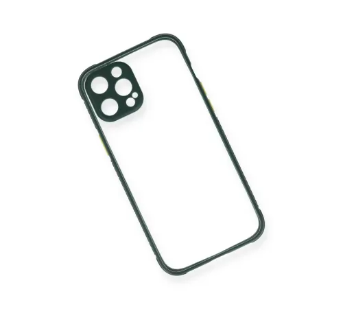 Apple iPhone 12 Pro Max Kılıf Miami Şeffaf Silikon - Koyu Yeşil