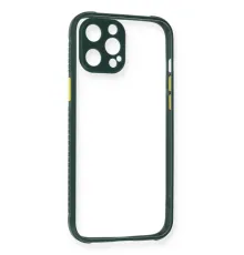 Apple iPhone 12 Pro Max Kılıf Miami Şeffaf Silikon - Koyu Yeşil