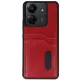 Xiaomi Redmi 13C Kılıf Sara Kartvizitli Deri Kılıf - Kırmızı