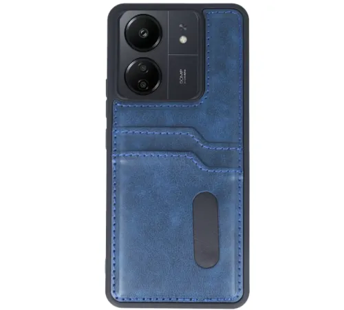 Xiaomi Redmi 13C Kılıf Sara Kartvizitli Deri Kılıf - Lacivert