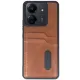 Xiaomi Redmi 13C Kılıf Sara Kartvizitli Deri Kılıf - Taba