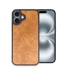 Apple iPhone 16 Plus Kılıf Aras Deri Kapak - Taba
